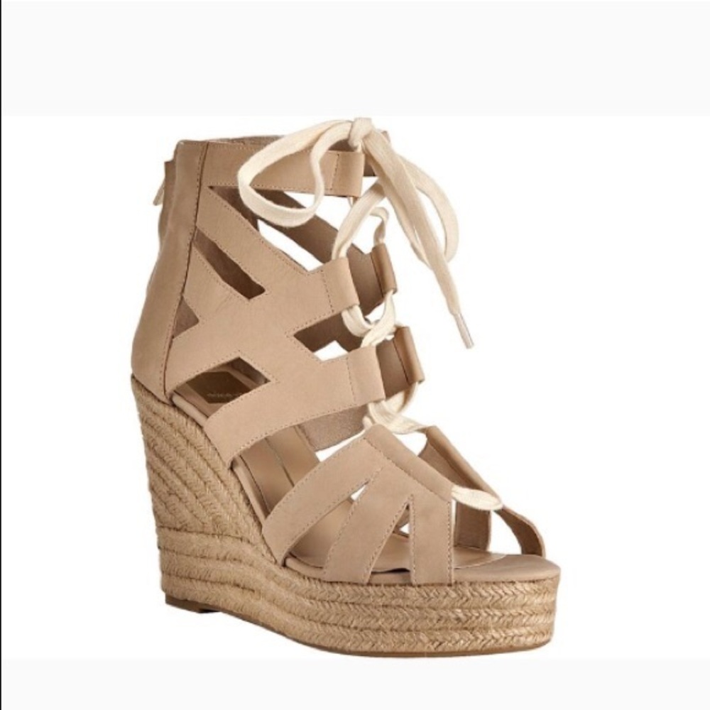 Dolce Vita Jianna Lace Up Wedge Espadrilles Sandal